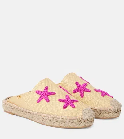 Valentino Garavani Starfish Beaded Espadrilles In Nude