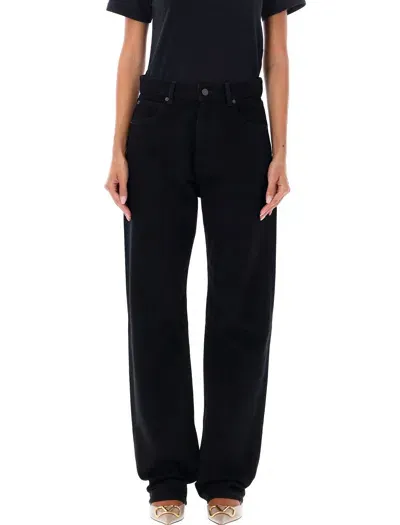 Valentino Garavani Straight Denim Pants In Black