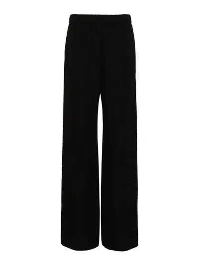 Valentino Straight-leg Silk Trousers In Black