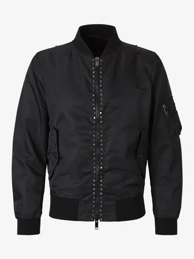 Valentino Garavani Rockstud Bomber Jacket In Black