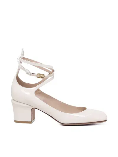 Valentino Garavani Tan-go Patent Leather Pumps In White