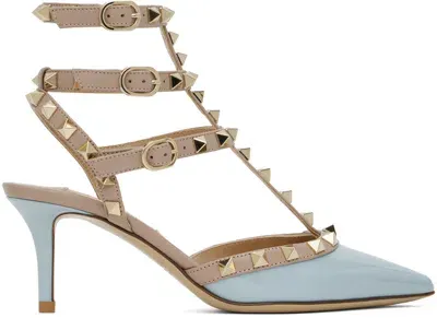 Valentino Garavani Rockstud 65mm Cage Pumps In R7g Blu Porcellana/p