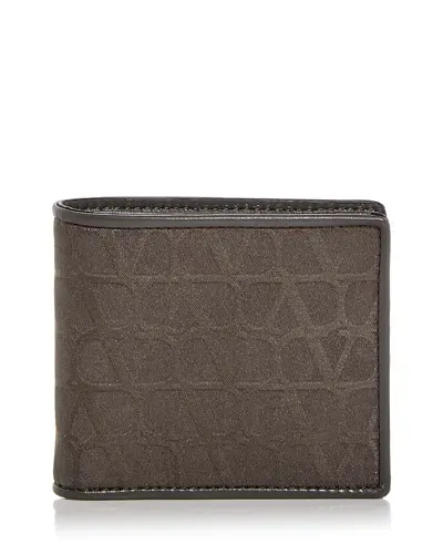 Valentino Garavani Toile Iconographe Bifold Wallet In Army Green