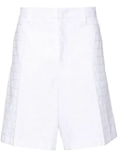 Valentino Toile Iconographe Cotton Shorts In White