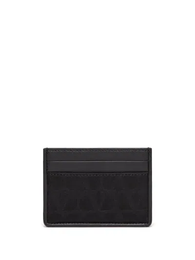 Valentino Garavani Toile Iconographe Credit Card Case In Black