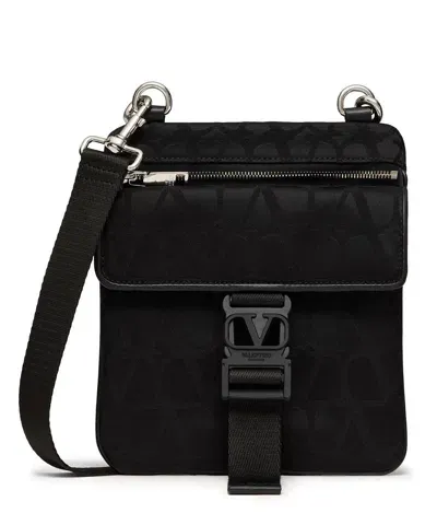 Valentino Garavani Toile Iconographe Messenger Bag In Black