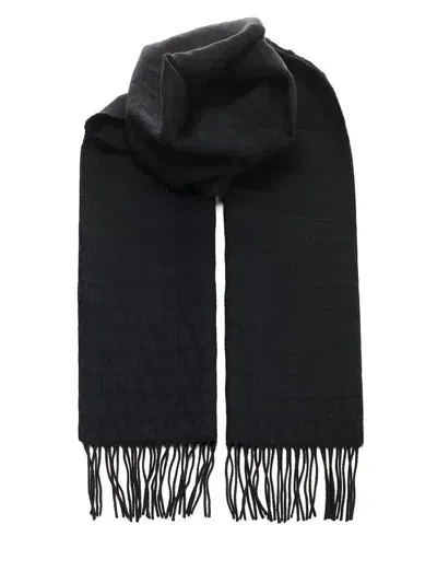 Valentino Toile Iconographe Fringed Edge Scarf In Black