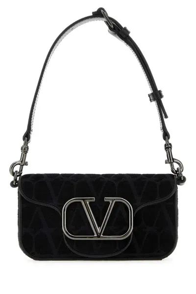 Valentino Garavani Toile Iconographe Mini Locã² Shoulder Bag In Nero