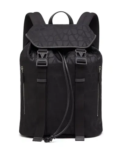 Valentino Garavani Iconographe Drawstring Backpack In Black