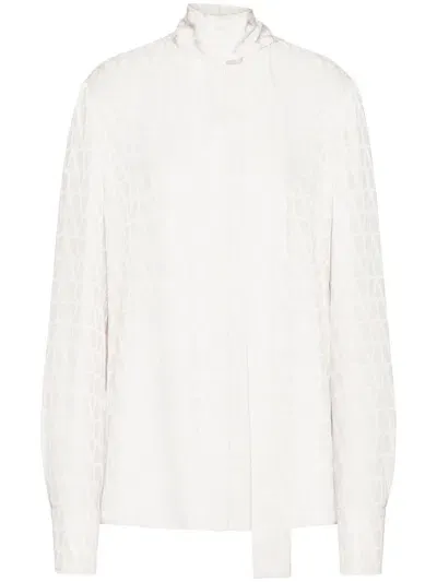 Valentino Toile Iconographe-print Silk Shirt In White