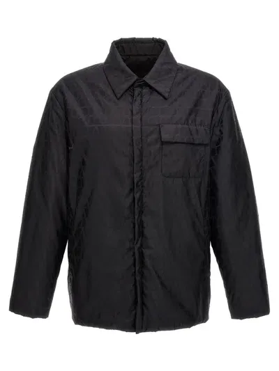 Valentino Reversible Nylon Jacket With Toile Iconographe Pattern In Black