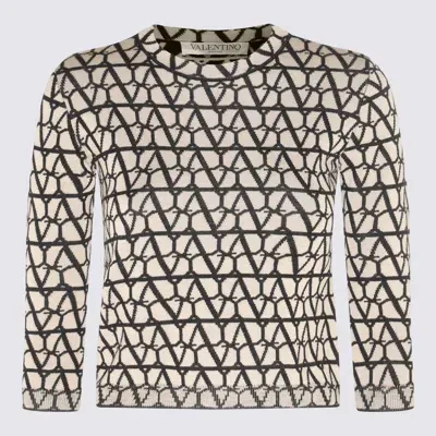 Valentino Toile Iconographe Virgin Wool Sweater In Brown