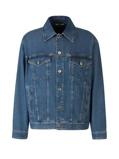 Valentino Twill Denim Jacket In Blue