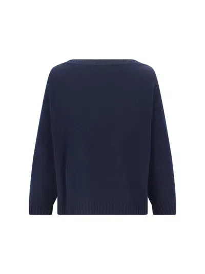 Valentino V Detail Logo Sweater In Blue