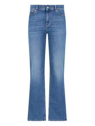 Valentino "v Detail" Straight Jeans In Blue