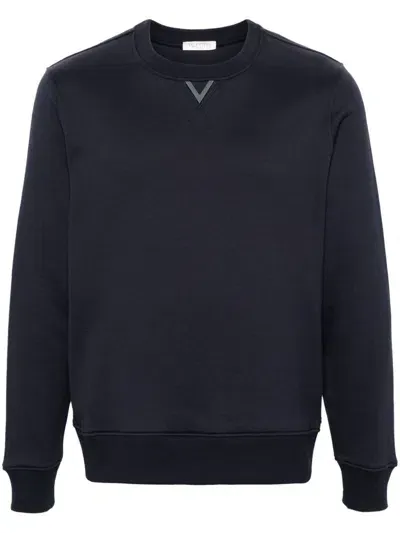 Valentino Logo-plaque Sweatshirt In Blue