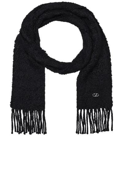 Valentino V Logo Scarf In Nero