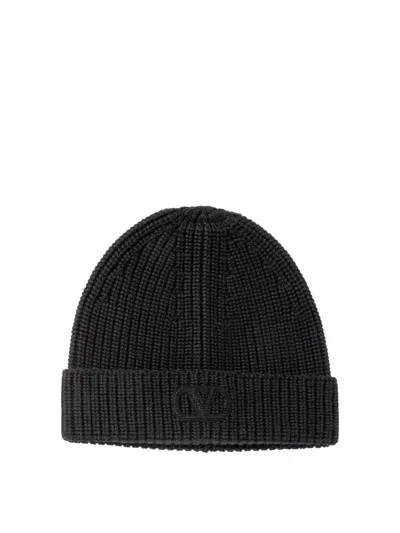 Valentino Garavani V Logo Signature Hats Black