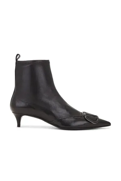 Valentino Garavani V Logo Signature Stretch Bootie In Nero