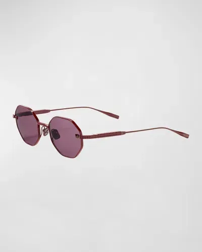 Valentino Women's V-stud 52mm Round Sunglasses In Bdx