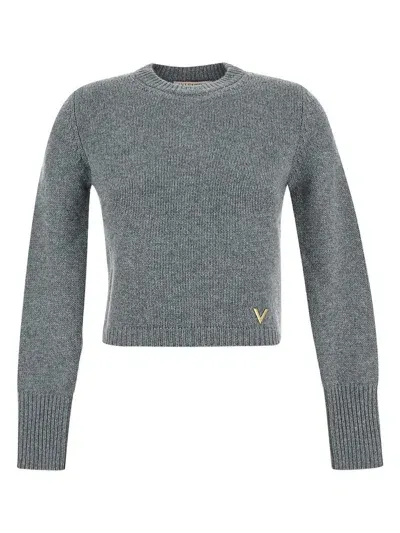 Valentino V Sweater In Grey