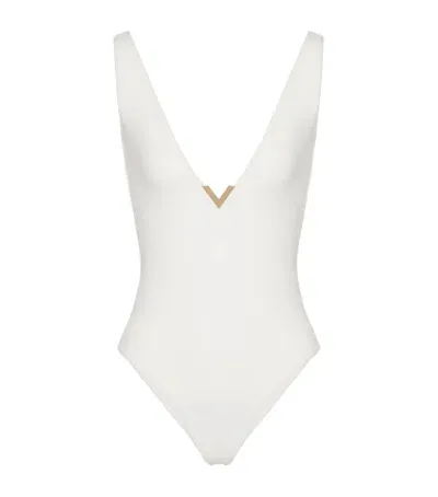 Valentino Vgold Swimsuit In White