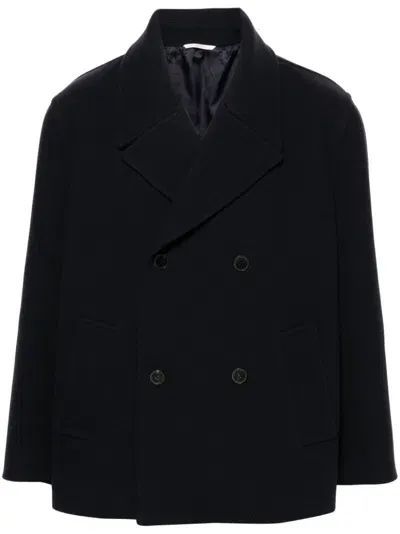 Valentino Virgin-wool Coat In Blau