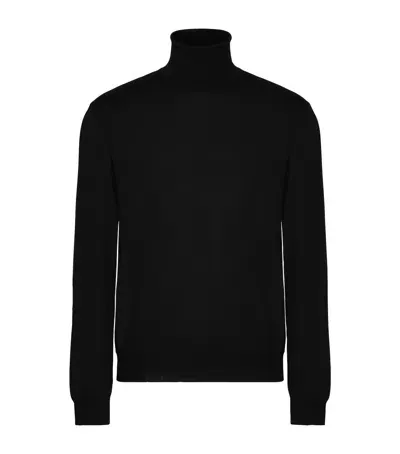 Valentino Virgin Wool Rollneck Sweater In Black