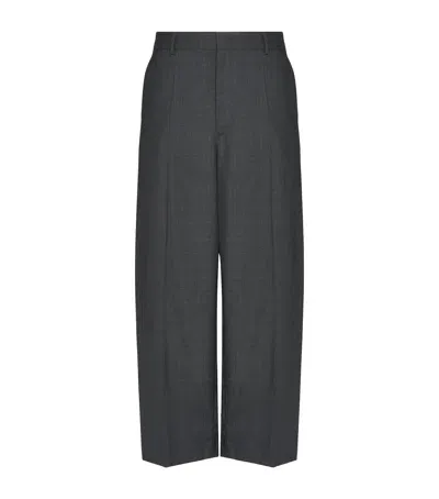 Valentino Virgin Wool Tailored Trousers In Grey