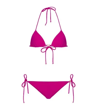 Valentino Triangle-cup Bikini In 粉色