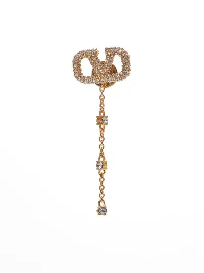 Valentino Garavani Valentino Vlogo Embellished Earrings In Gold