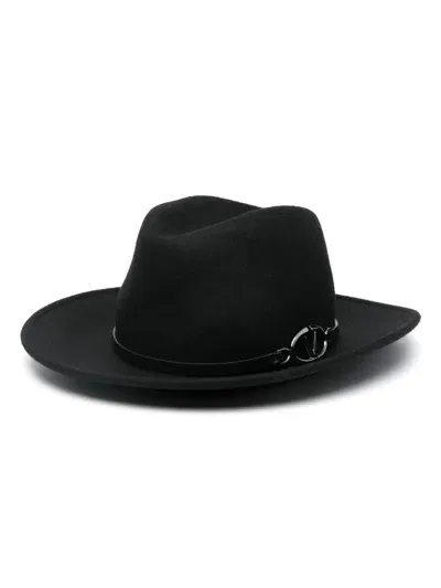 Valentino Garavani Vlogo Fedora Hat In Ww9 - Neroneroblack Ruthenio