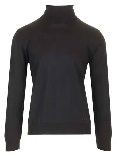 Valentino Vlogo High Neck Sweater In Black