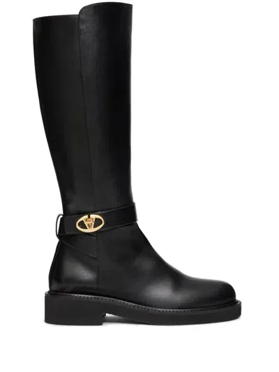 Valentino Garavani Vlogo Locker Boot In Black