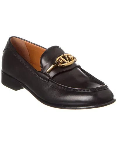 Valentino Garavani Valentino Vlogo Leather Loafer In Black