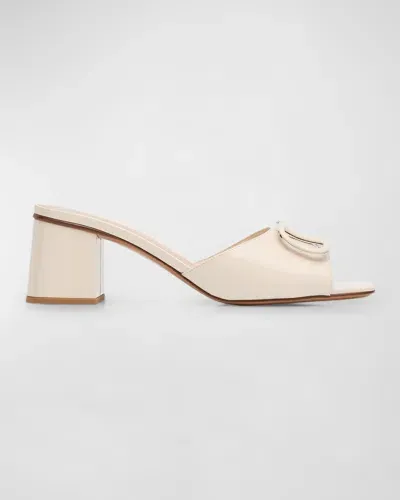 Valentino Garavani Off-white 60mm Vlogo Cutout Heeled Sandals In Light Ivory