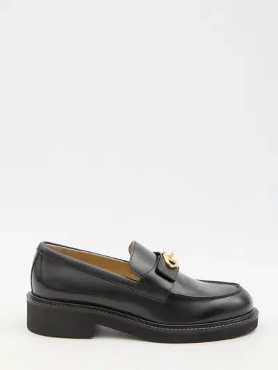 Valentino Garavani Vlogo Locker Loafers In Black