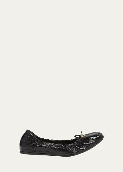 Valentino Garavani Vlogo Medallion Bow Ballerina Flats In Black