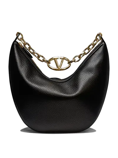 Valentino Garavani Vlogo Moon Shoulder Bags In Black