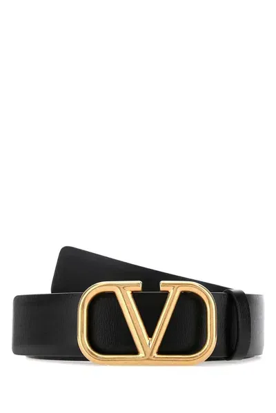 Valentino Garavani Valentino Vlogo Plaque Belt In Black