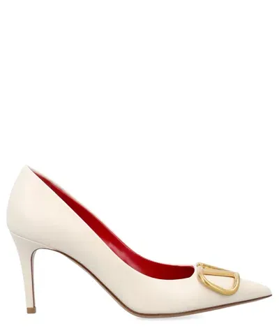 Valentino Garavani Vlogo Signature 80mm Pumps In White