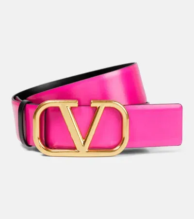 Valentino Garavani Vlogo Signature 40 Leather Belt In Pink