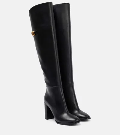 Valentino Garavani Vlogo Signature 70 Knee-high Boots In Black