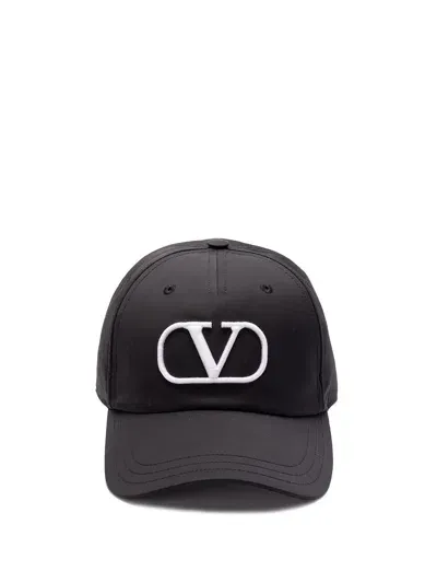 Valentino Garavani `vlogo Signature` Baseball Hat In Black  