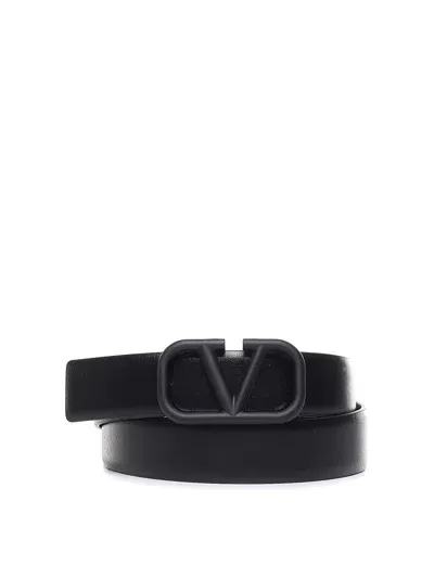 Valentino Garavani Vlogo Signature Belt In Negro