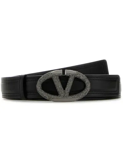 Valentino Garavani Vlogo Signature Belt In Schwarz