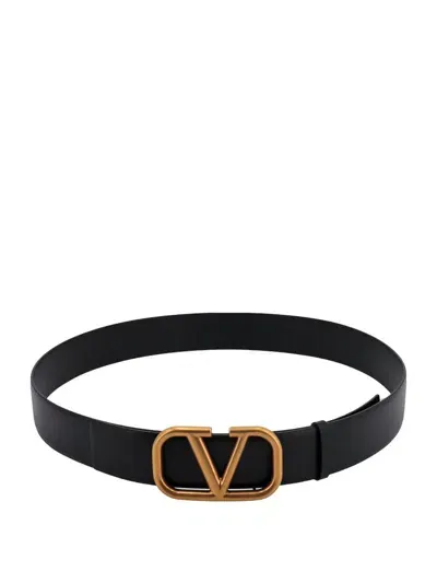 Valentino Garavani Valentino Vlogo Signature Buckled Belt In Black