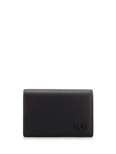 Valentino Garavani Vlogo Signature Card Holder In Black