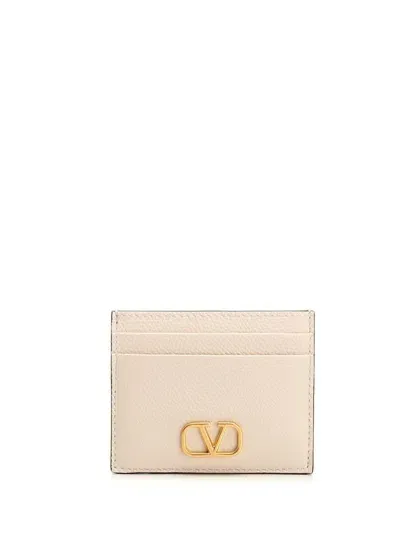 Valentino Garavani Valentino Vlogo Signature Card Holder In Neutro