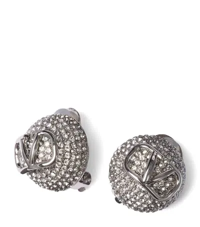 Valentino Garavani Vlogo Signature Clip-on Earrings In Silver